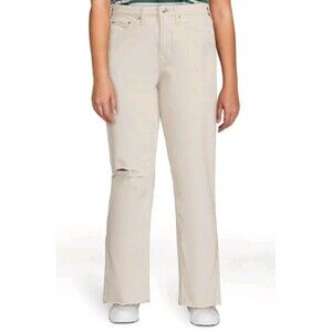 NWT Free Assembly Jeans Womens Size 16 Cream Wide Leg Crop Super High Rise
